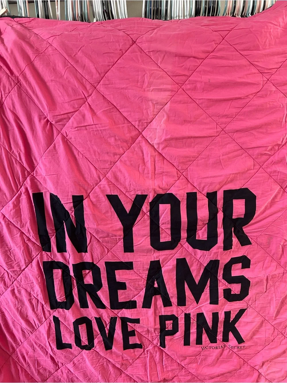 PINK Victoria's Secret Bledding with Black Lettering